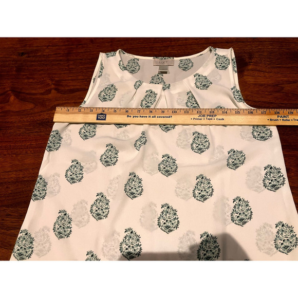 LOFT Outlet XS Sleeveless White Semi-Sheer Blouse Lightweight Summer Spring - Picture 9 of 10